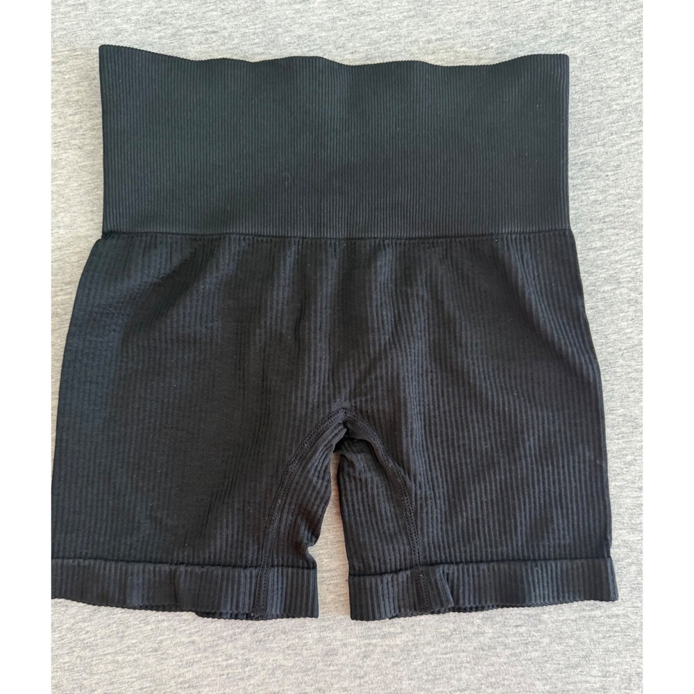 Colsie Womens Black Ribbed High Waist Biker Shorts Size XS Athleisure Yoga